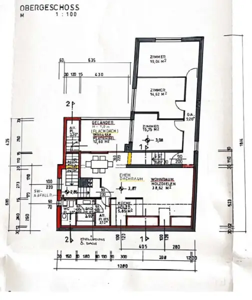 Grundrissplan Obergeschoß