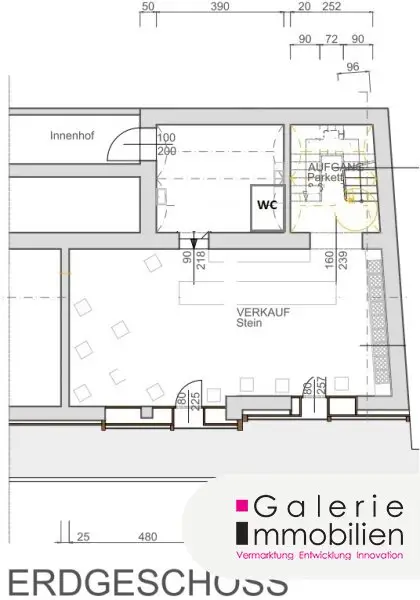 113m² Geschäftslokal/ Atelier mit Galerie an werbewirksamer Lage in Neubau !