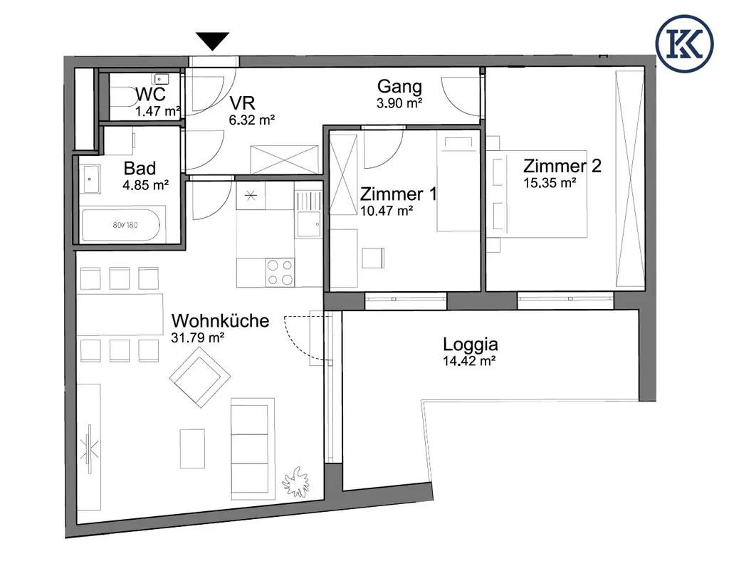 OPEN HOUSE am Dienstag den 19.08.25 ab 10 Uhr für die
Hofseitige 3-Zimmer-Wohnung mit 14 m² Loggia