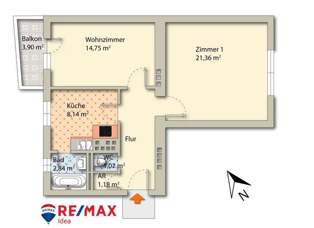 Anlegerwohnung: 2-Zimmer-Wohnung in Villach mit Balkon & Stellplatz