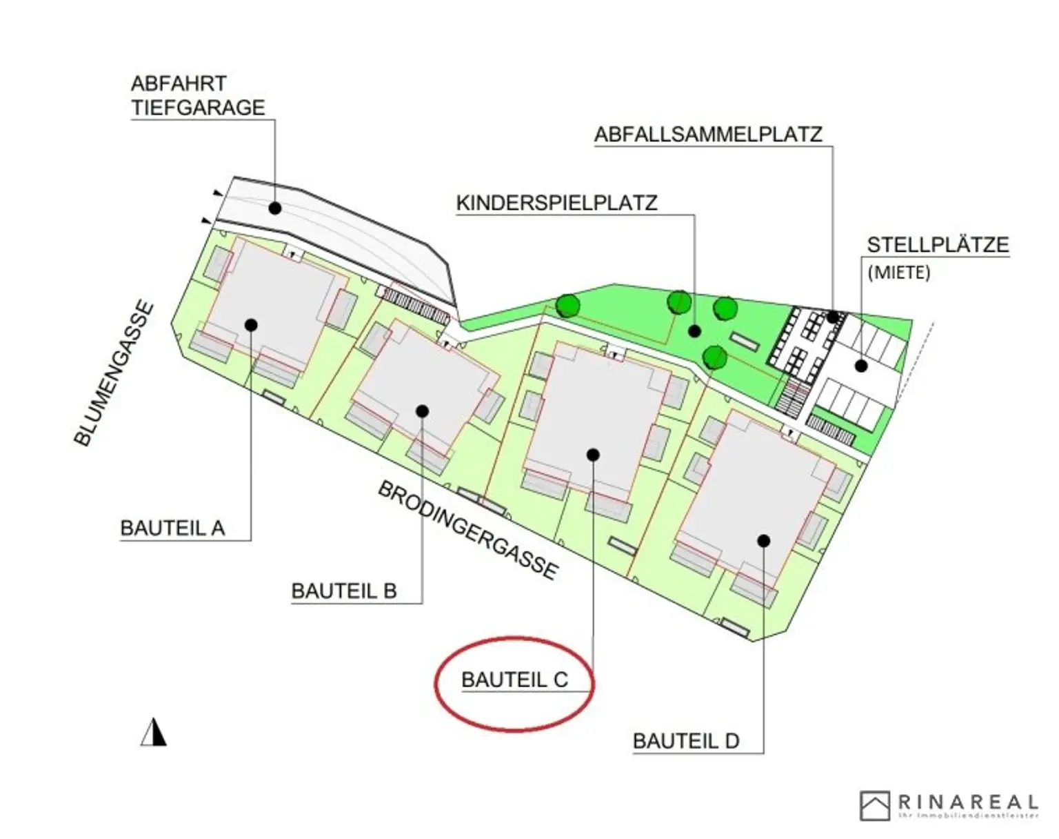 Blumengasse - 2 Zimmer Wohnung | Garten & Terrasse | Neubau | Klimaanlage | Einbauküche | zzgl. Tiefgaragenstellplatz | Top C1