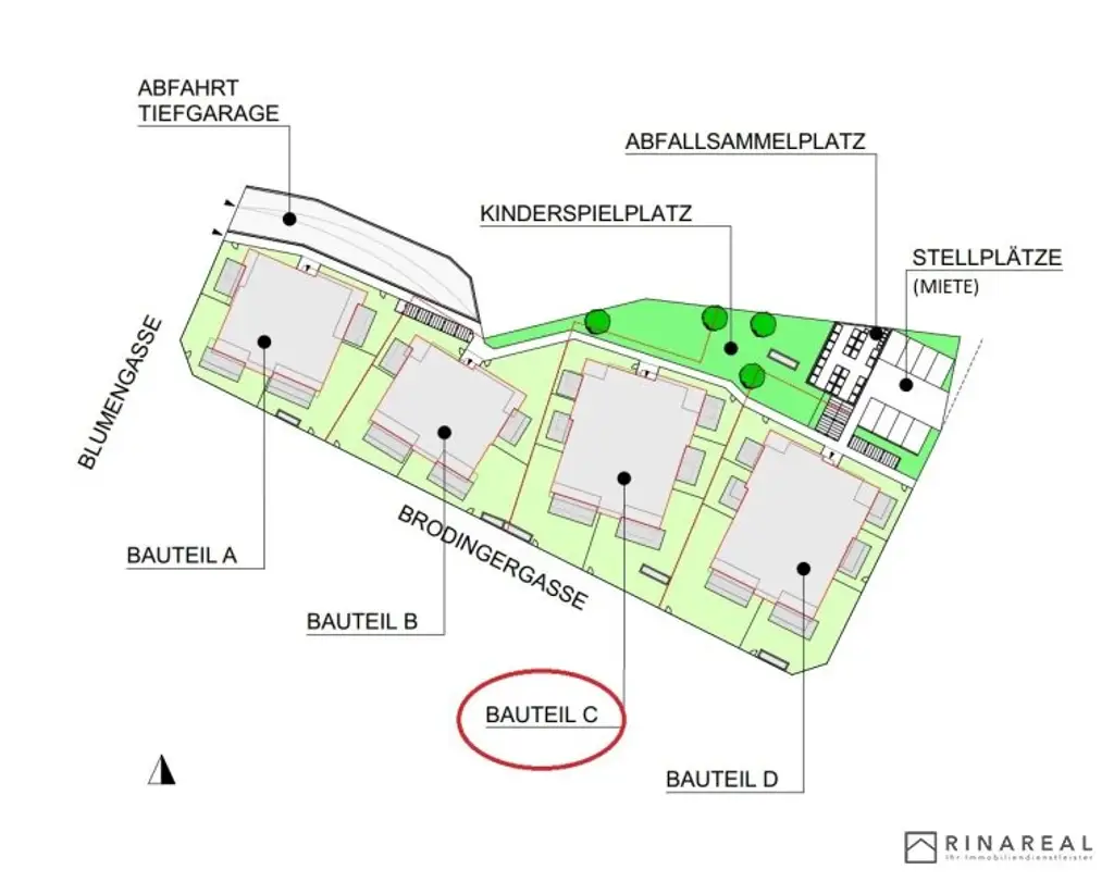 Blumengasse - 2 Zimmer Wohnung | Garten & Terrasse | Neubau | Klimaanlage | Einbauküche | zzgl. Tiefgaragenstellplatz | Top C1