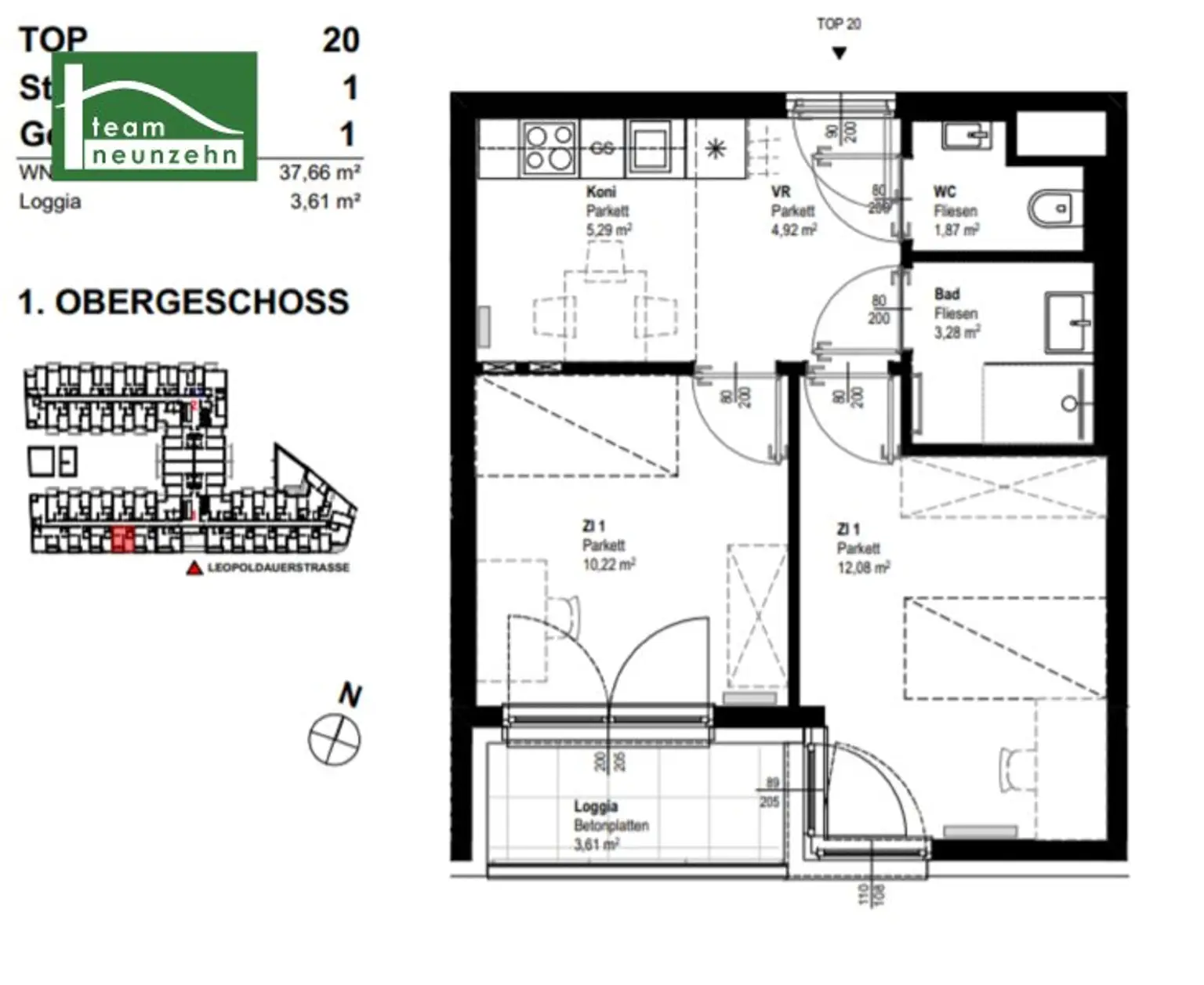 LEO 131 - Hochwertige 2-Zimmer Wohnung mit Loggia! Nahe Siemens, S-Bahn und mit Anbindung nach Floridsdorf!