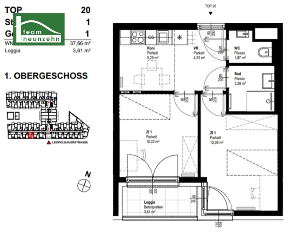 LEO 131 - Hochwertige 2-Zimmer Wohnung mit Loggia! Nahe Siemens, S-Bahn und mit Anbindung nach Floridsdorf!