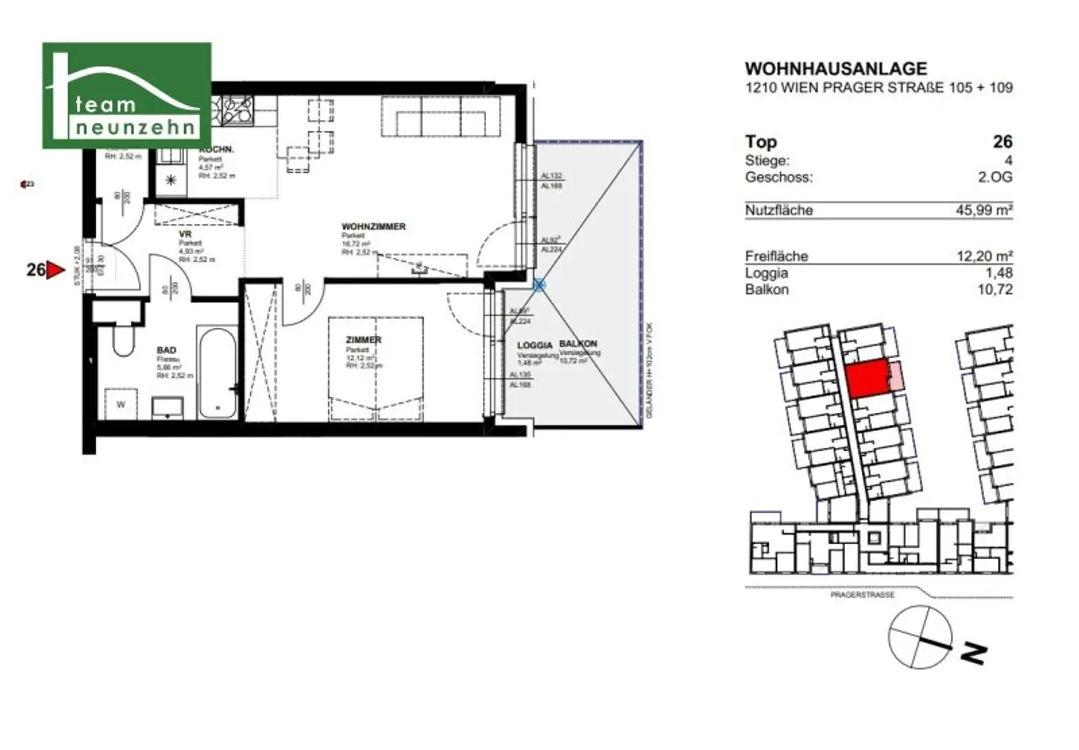Tolle Neubau-Wohnung mit Freifläche nahe S-Bahn Jedlersdorf, Straßenbahn 26 und SCN mit Einbauküche!
