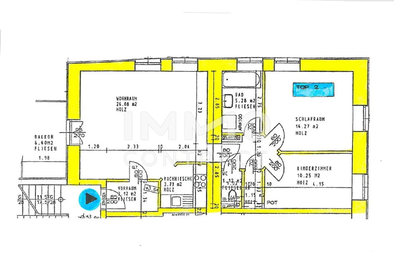 WG-geeignete 3 Zimmer Wohnung nahe der UNI - Heinrichstraße 117 Top2