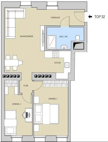 Moderne 3-Zimmer-Wohnung mit bewilligtem Balkon im Herzen des 9. Bezirks