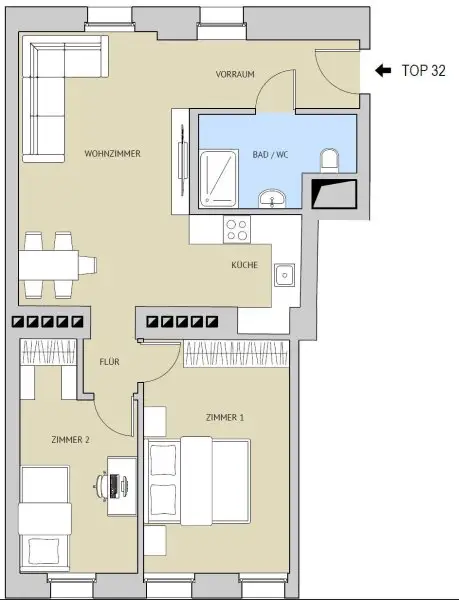 Moderne 3-Zimmer-Wohnung mit bewilligtem Balkon im Herzen des 9. Bezirks