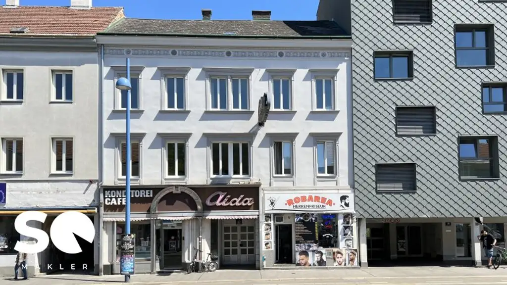 # SQ - ROHDACHBODEN MIT BAUBEWILLIGUNG & ERWEITERBARE WOHNUNG IM 2. OBERGESCHOSS IN ZENTRALER LAGE AM SPITZ IN FLORIDSDORF