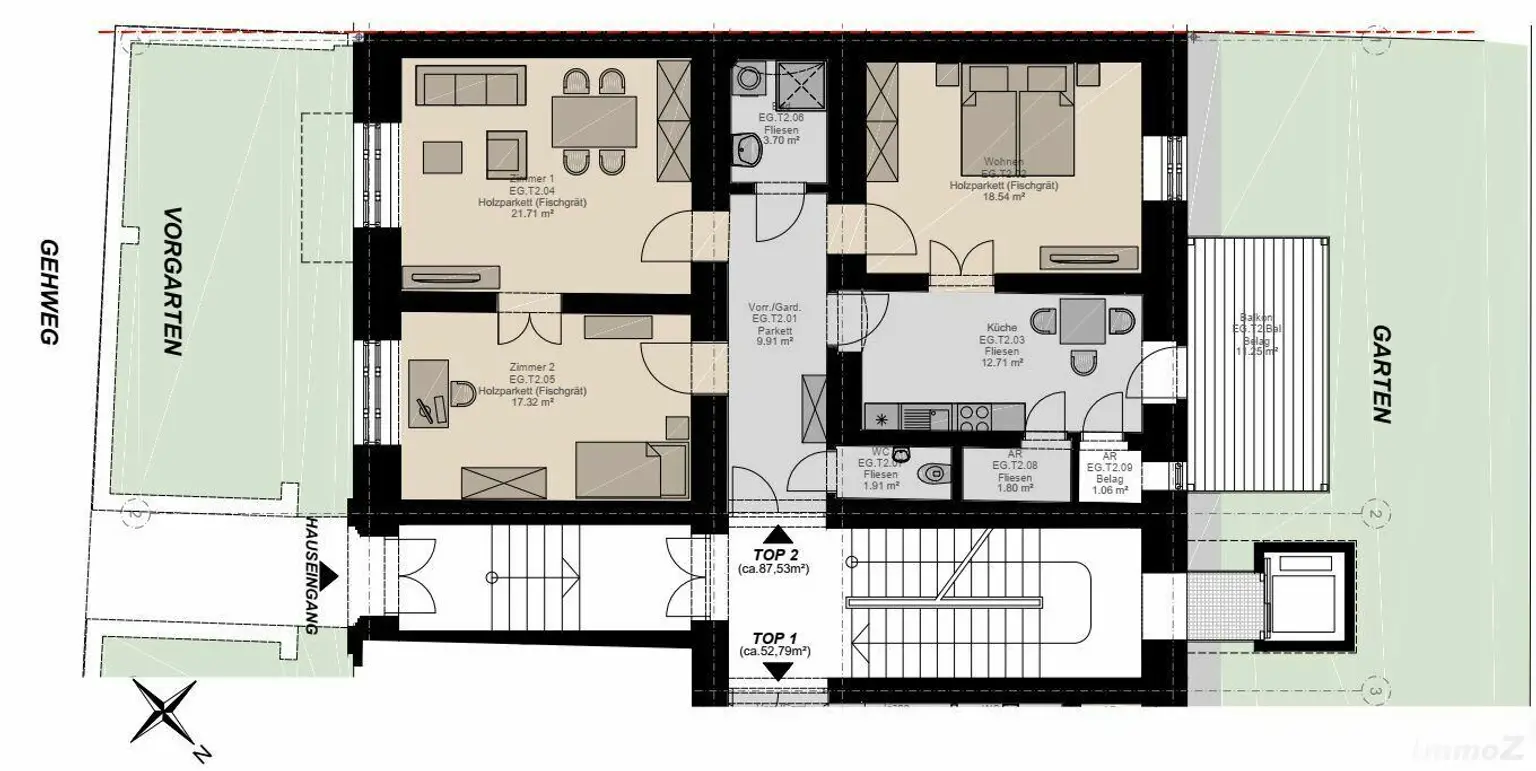Plan 88m²