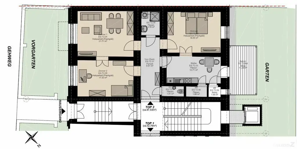 Plan 88m²