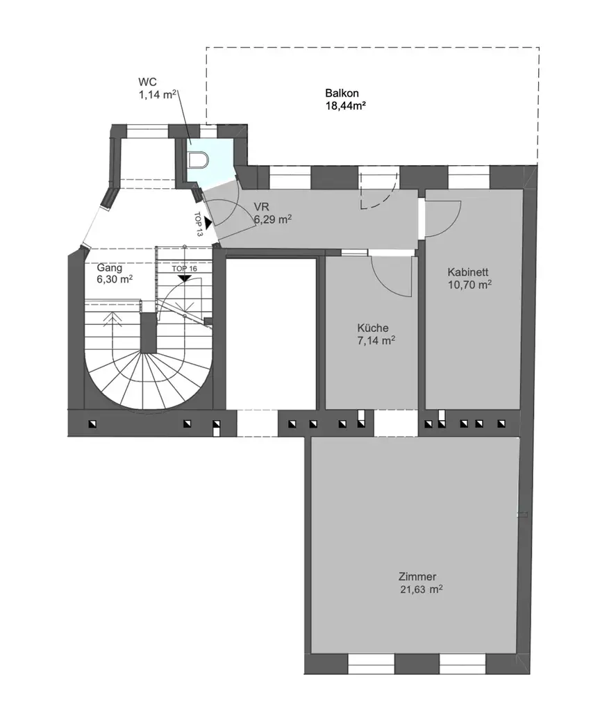 Helle Altbauwohnung inklusive Balkon - sanierungsbedürftig