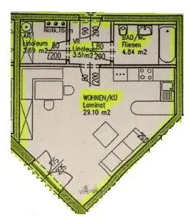 Einzimmerwohnung mit  Küche und Tiefgarage - Welser Straße 9!!!