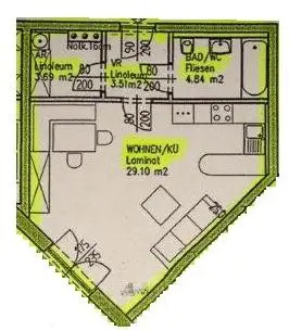 Einzimmerwohnung mit  Küche und Tiefgarage - Welser Straße 9!!!