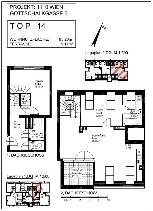 Moderne Maisonette mit 3 Zimmern und Dachterrasse nächst Enkplatz!