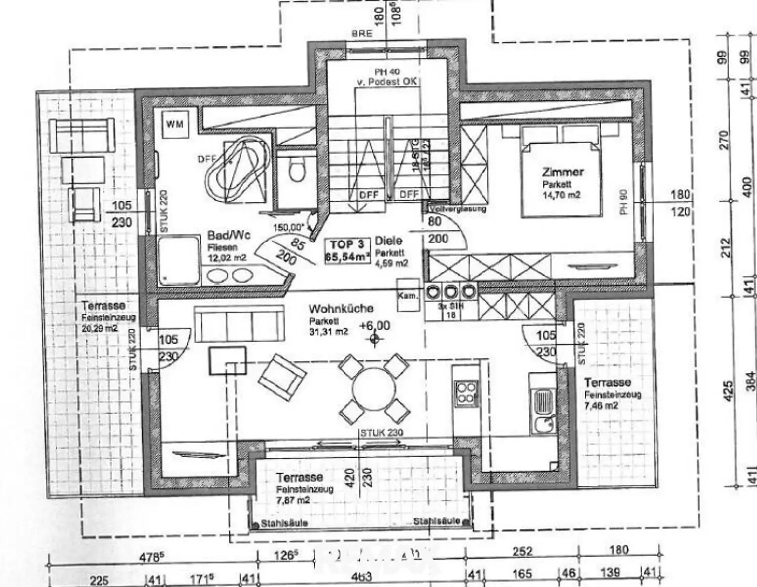 Grundriss Top 3 Dachgeschoss