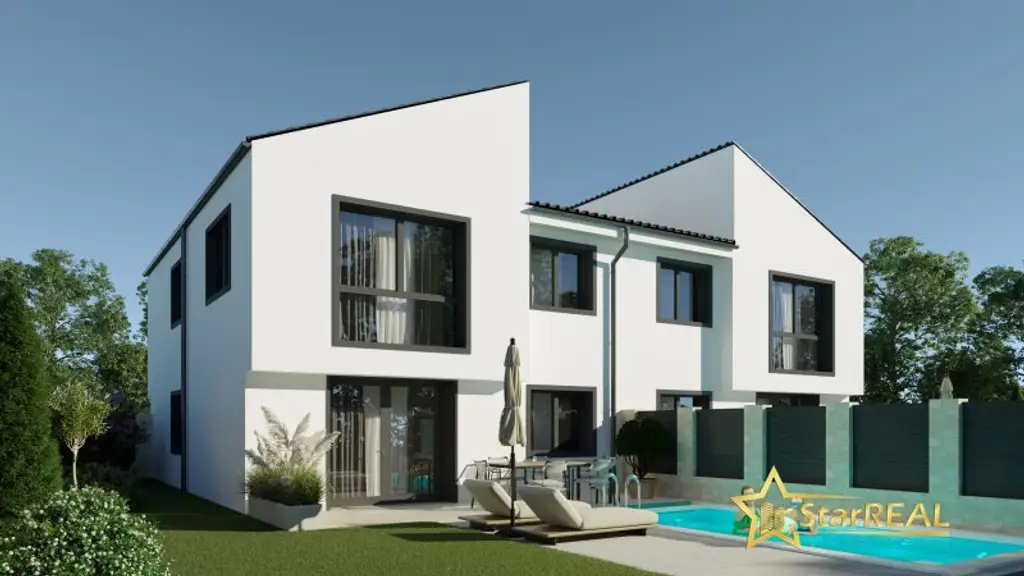 LUXURIÖSES ARCHITEKTENHAUS! SWIMMING POOL, ZIEGELMASSIVBAUWEISE, KLIMAVORBEREITUNG. PROVISIONSFREI für den Käufer.