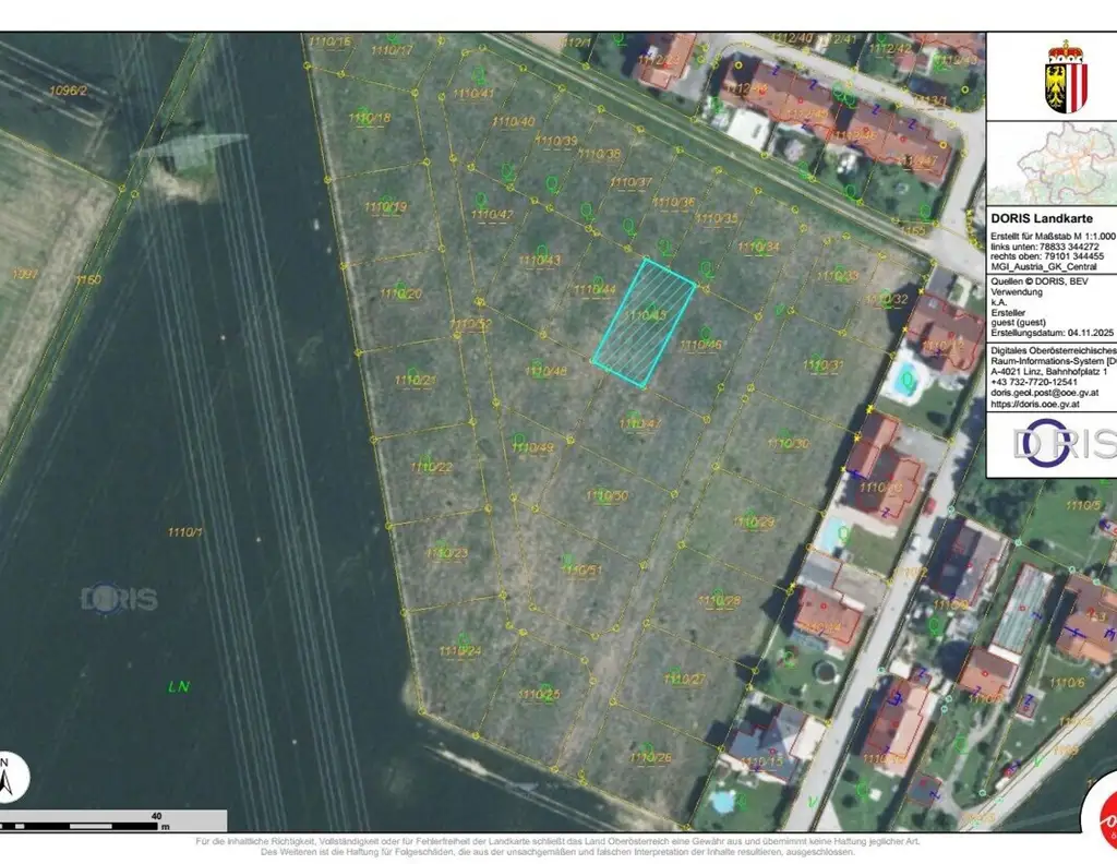 Schönes Baugrundstück Nr. 1110/45 für Doppelhausbebauung - Asten/Raffelstetten