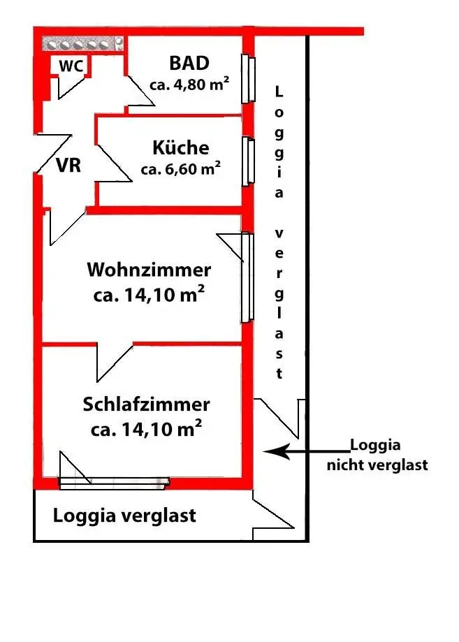 Wohnen ganz oben – 2-Zimmer-Dachgeschoßwohnung mit großer Loggia und Weitblick in Linz-Urfahr