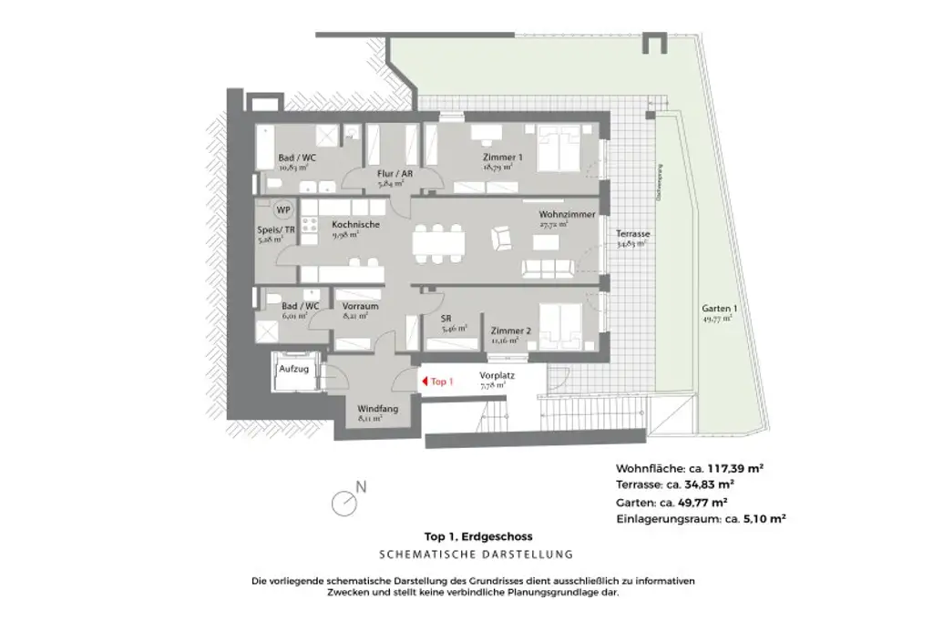 Hill Side – One Nine Six - Top 1 "Gartenwohnung mit großzügiger Terrasse"