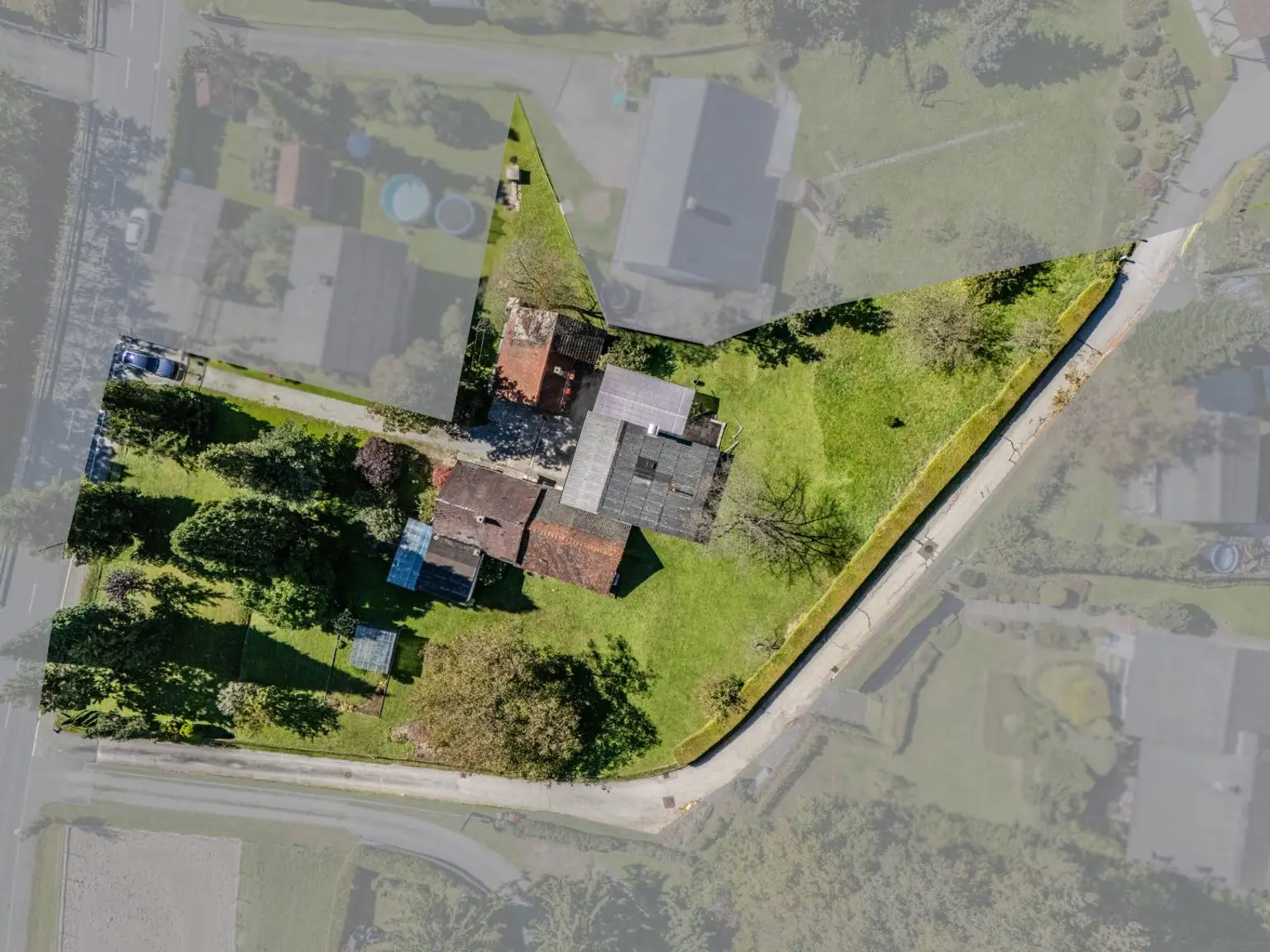 Luftaufnahme Grundstück freigeschnitten