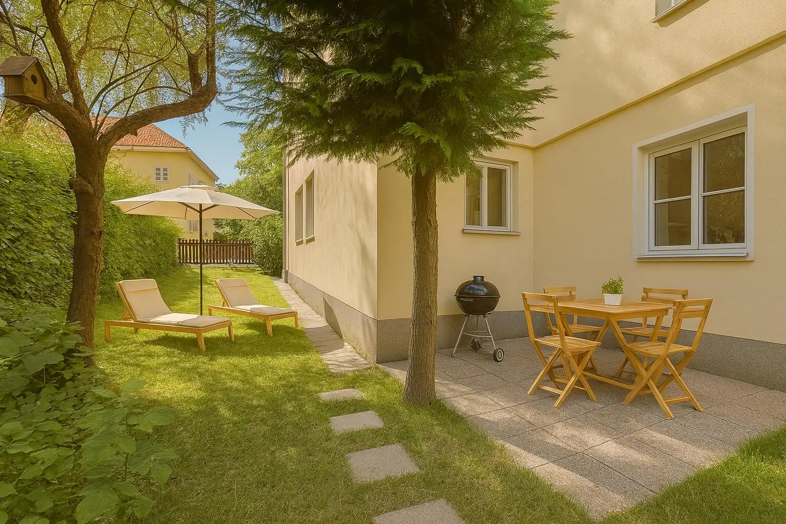 3-Zimmer Gartenwohnung mit Kamin - Sanierungsbedürftig