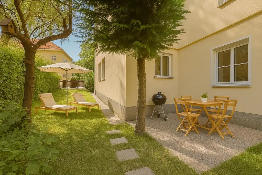 3-Zimmer Gartenwohnung mit Kamin - Sanierungsbedürftig