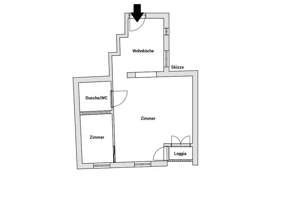 charmante 2-Zimmer-Wohnung mit Loggia im Dachgeschoss