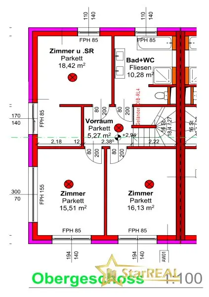 Plan Obergeschoss
