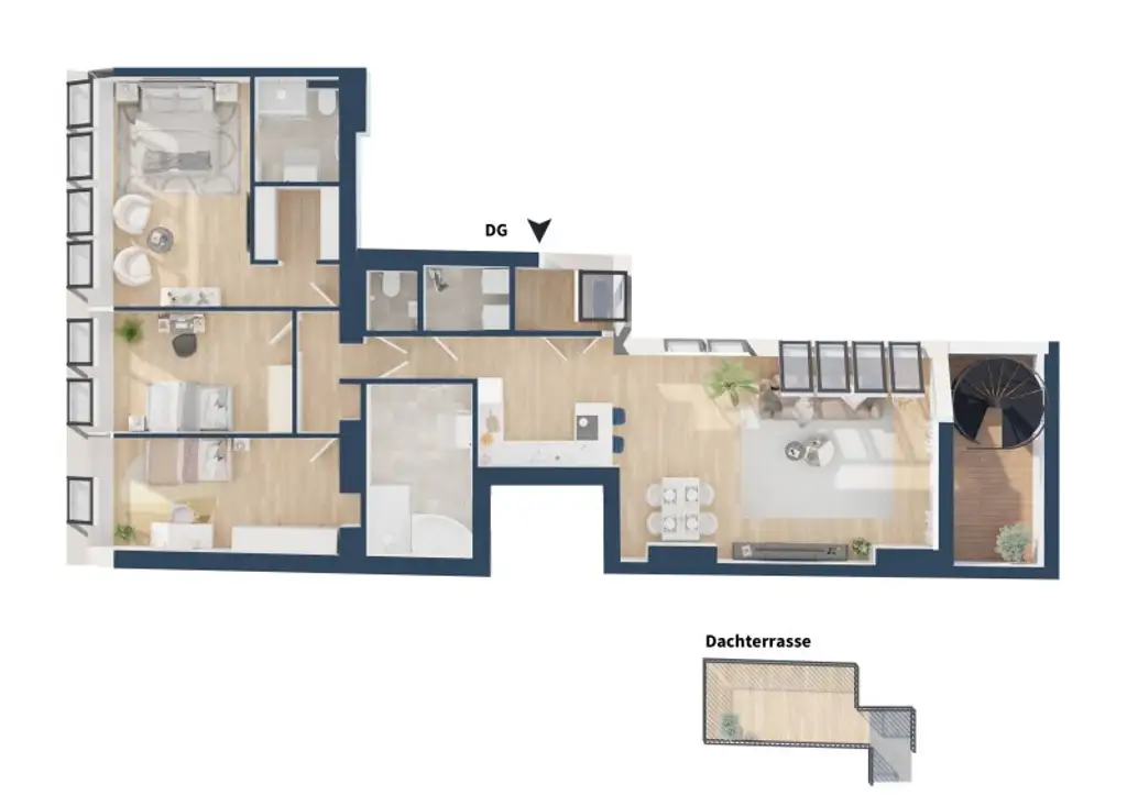 Elegantes Wohnen über den Dächern Wiens - exklusive 4 Zimmer Dachgeschosswohnung mit Terrasse