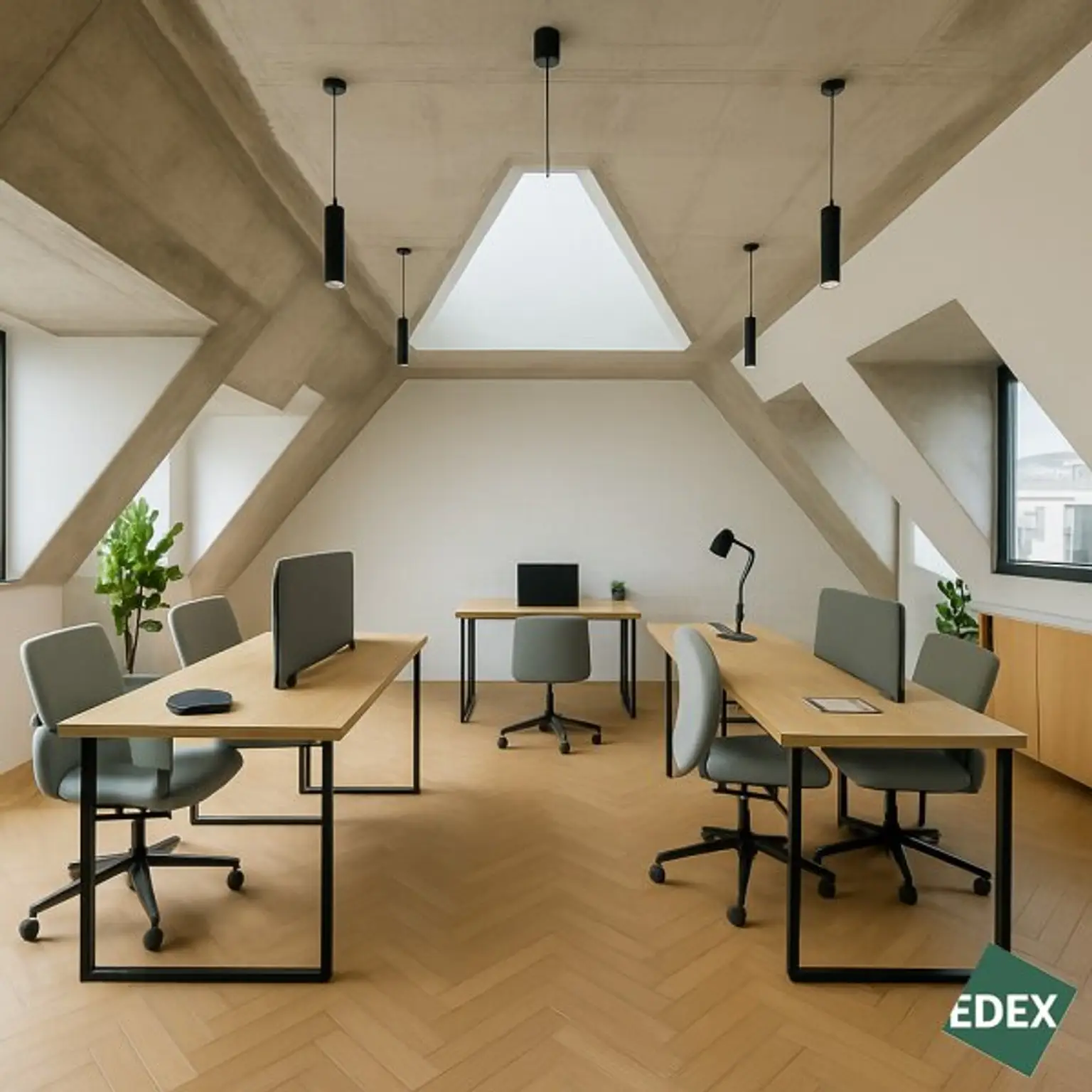 Erstbezug | Rohbau-Büro auf zwei Ebenen im Dachgeschoss mit Gestaltungsspielraum