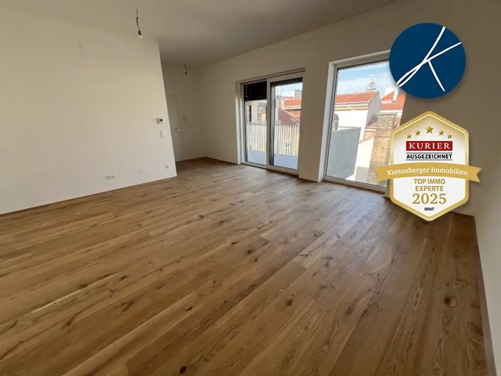*Superprojekt: "Über den Baumwipfeln" Top 43  Erstklassige 3-Zimmer Wohnung mit Blick auf die Kastanienbäume + Balkon