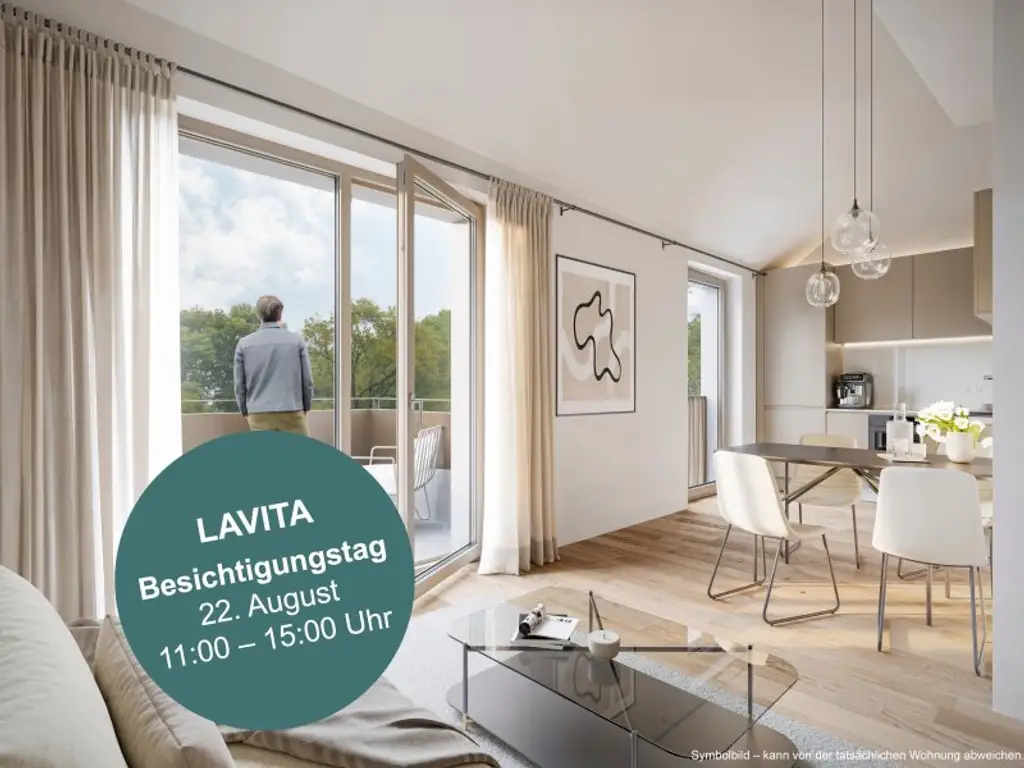 LAVITA - Dachgeschoß-Wohnung mit Süd-Terrasse und Deckenkühlung an der Stadtgrenze zu Wien - jetzt Baustartaktion nutzen