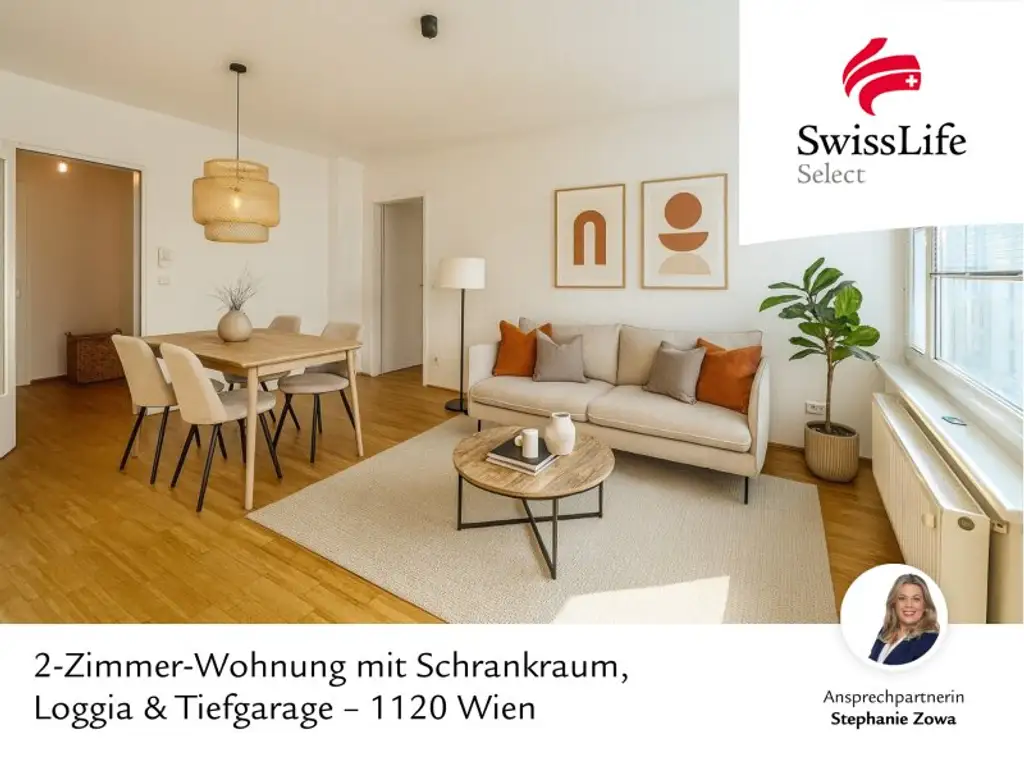 Stilvolle 2-Zimmer-Wohnung mit Loggia, Schrankraum und Garagenplatz – Nähe Längenfeldgasse