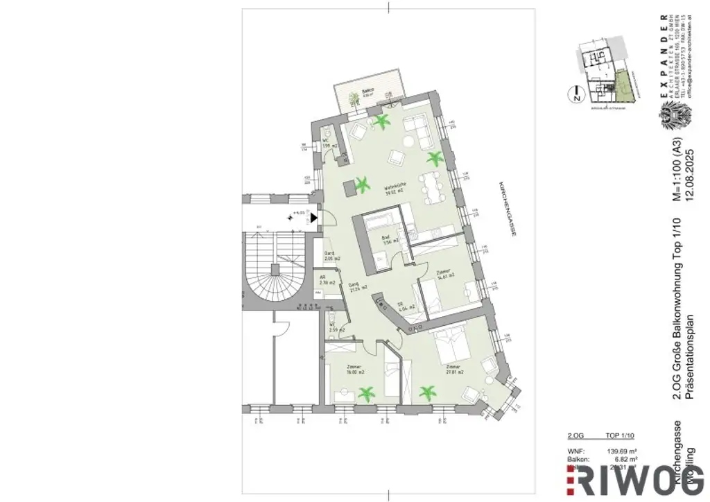 IMPOSANTE ALTBAUWOHNUNG MIT BALKON UND TRAUMBLICK AUF DIE KIRCHE II PRESTIGE UND ELEGANZ II WOHNEN IM DENKMALGESCHÜTZEN MÖDLINGER STADTJUWEL II FUSSGÄNGERZONE