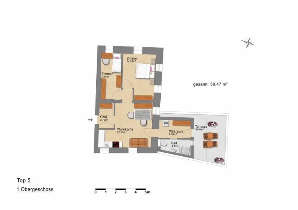 TOP W5: 3-Zimmer-Wohnung im Obergeschoss
