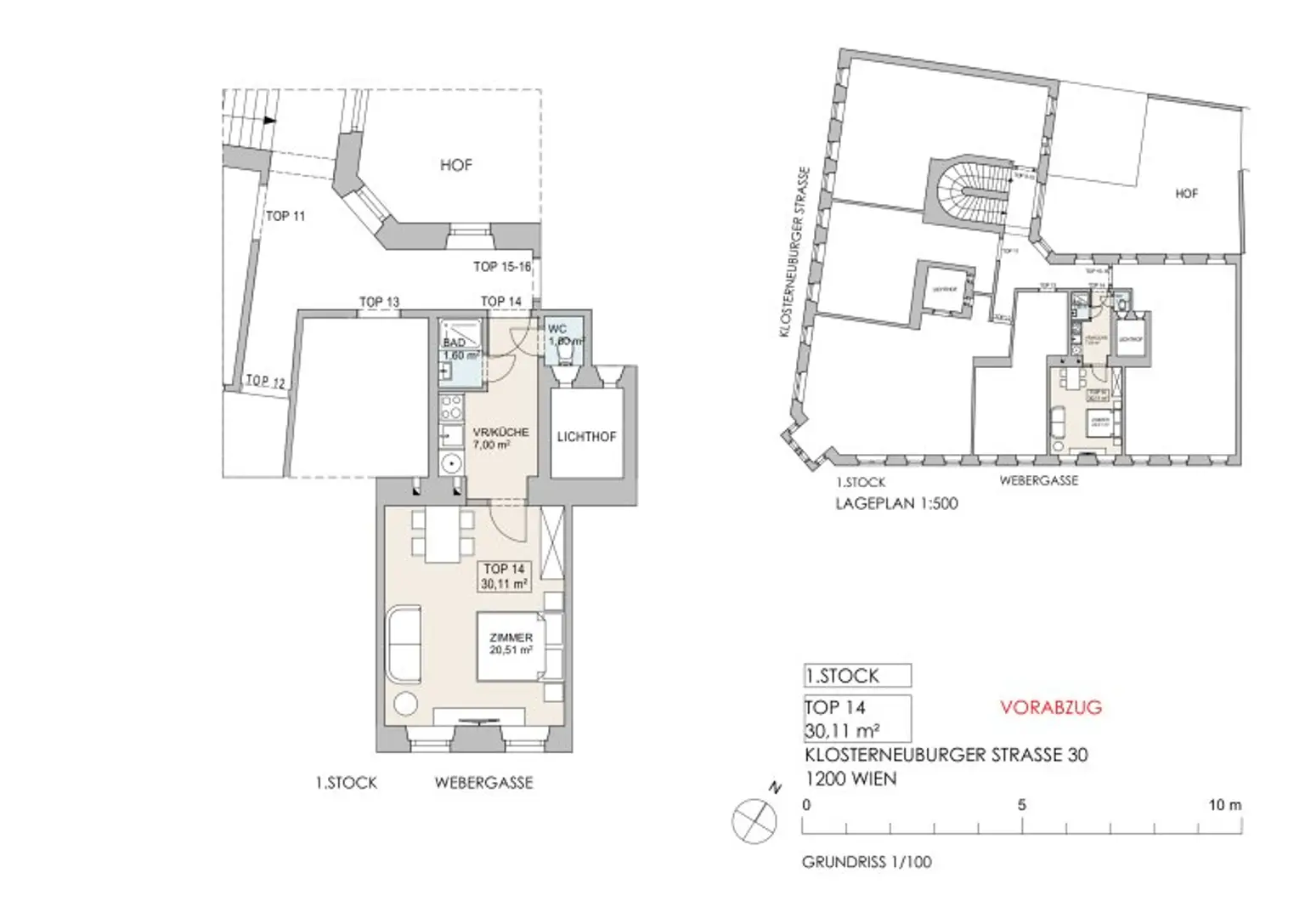 NÄHE AUGARTEN: 1-Zimmer-Altbauwohnung mit großem Gestaltungspotenzial beim Wallensteinplatz