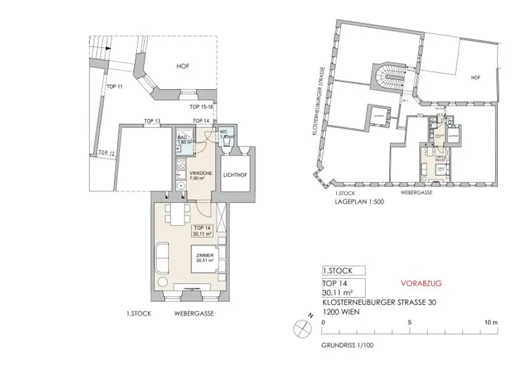 NÄHE AUGARTEN: 1-Zimmer-Altbauwohnung mit großem Gestaltungspotenzial beim Wallensteinplatz