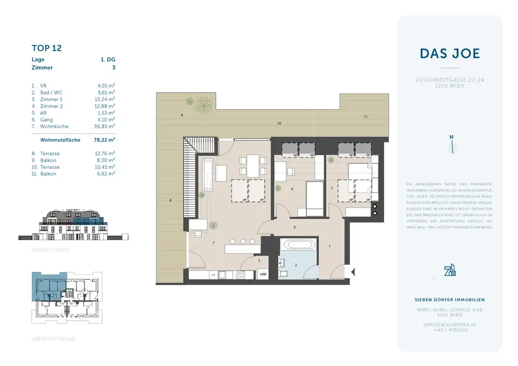 3 Zimmer Dachgeschoß-Wohnung mit Terrasse | Provisionsfrei!