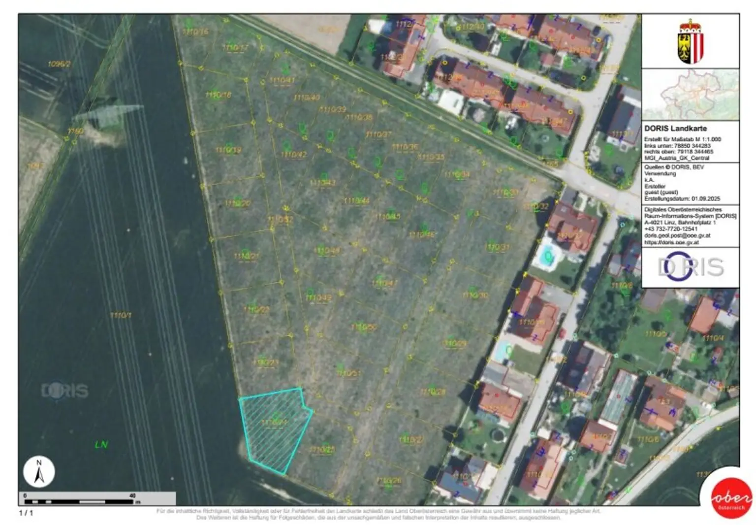 Ebenes Baugrundstück in Raffelstetten GST 1110/24