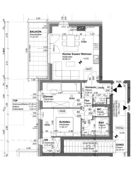 Schöne 3 Zimmerwohnung mit Balkon und 2 PKW Stellplätzen