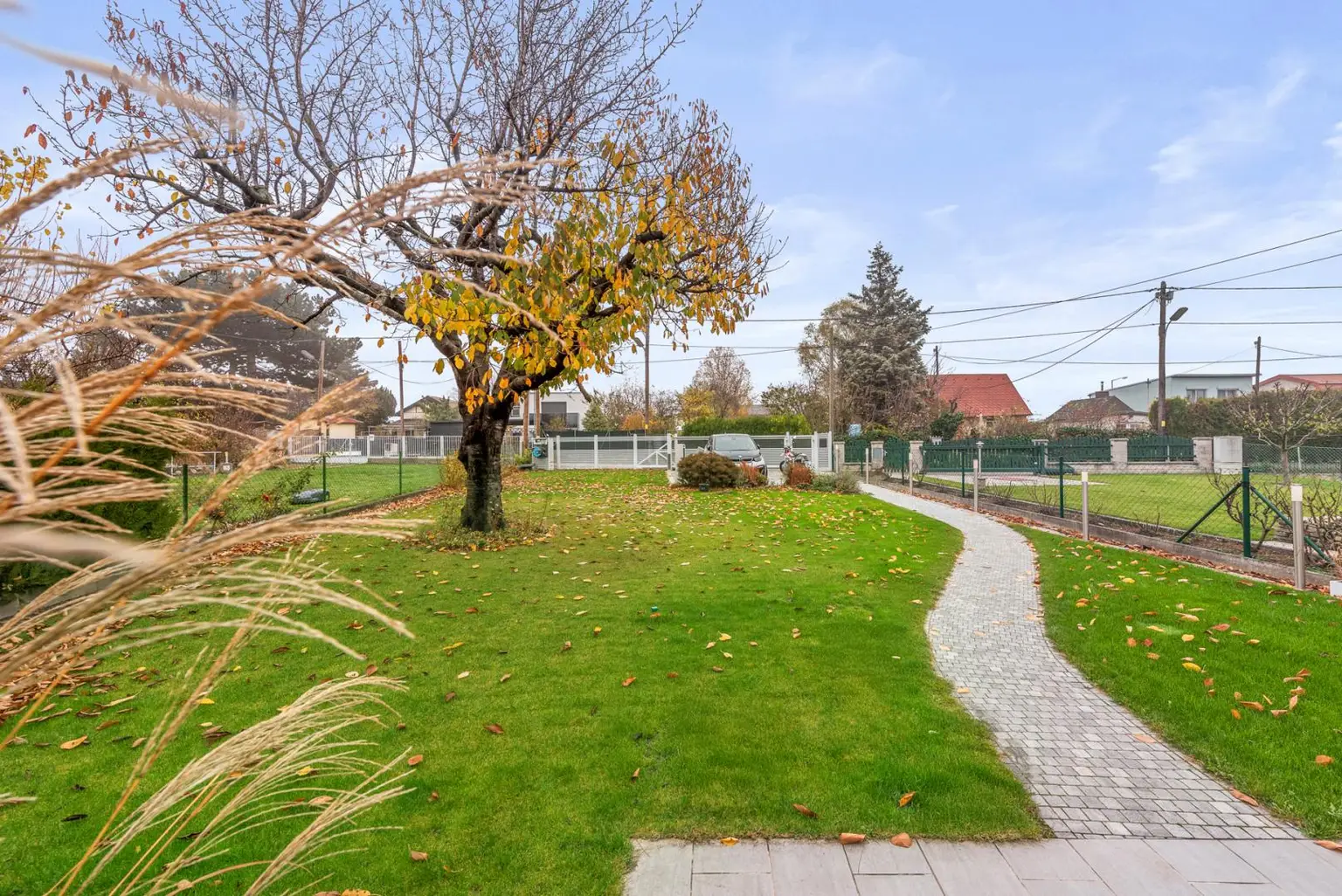 Gartenfläche vor dem Haus