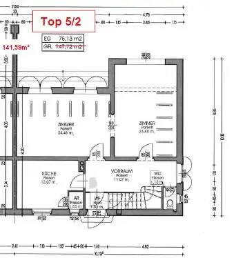 Grundriss Erdgeschoss - Haus 5-Top 2