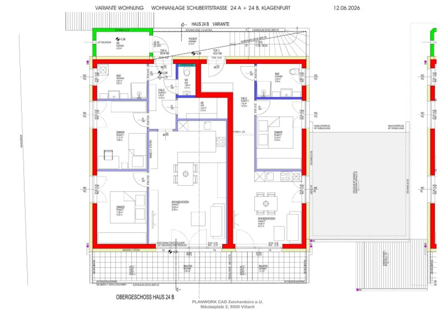 NEUBAU! Moderne, sonnige und ruhige 2 Zimmer Wohnung 40,00m² plus Balkon 7,41m² in Waidmannsdorf - Schubertstraße