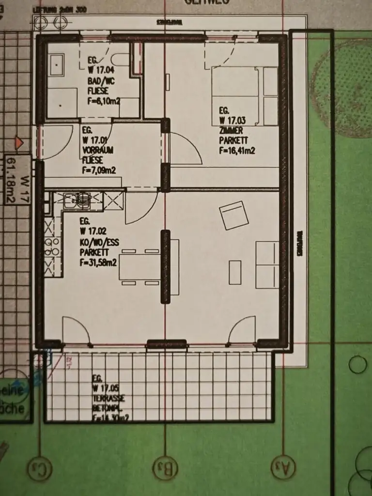 Moderne 2 Zimmer Wohnung mit Garten und 2 Tiefgaragenplätzen in Graz - St. Peter und ruhiger Lage!