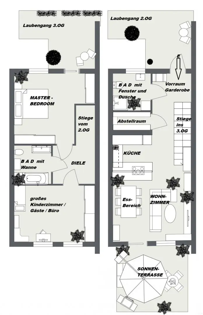 TOP Maisonette mit Süd-Terrasse, Nähe Kalvarienberg