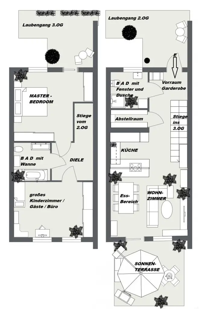 TOP Maisonette mit Süd-Terrasse, Nähe Kalvarienberg