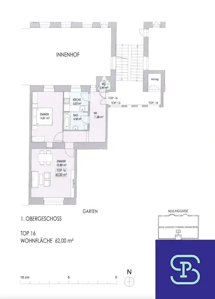 Sanierte Altbauwohnung 62m² nähe Arenbergpark - 1030 Wien
