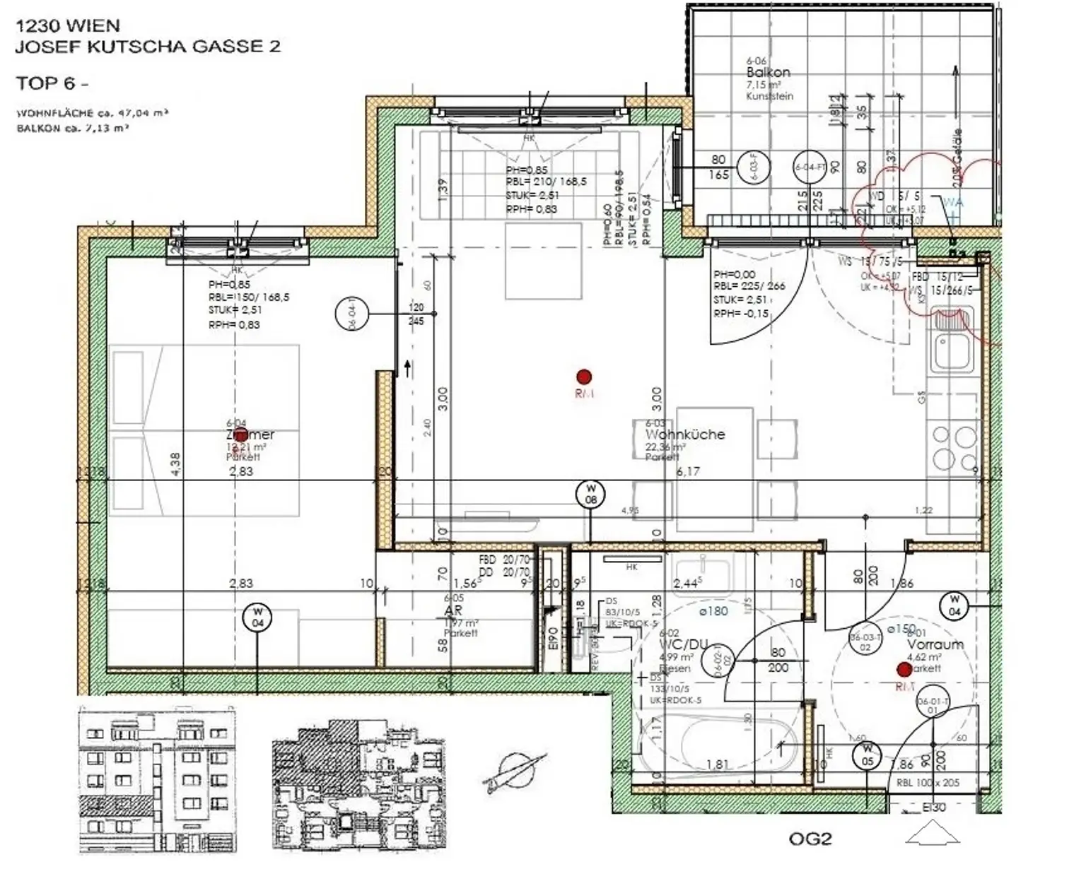 Ruhige 2-Zimmer-Wohnung mit traumhafter Freifläche - mit Blick
in den ruhigen begrünten Innenhof!