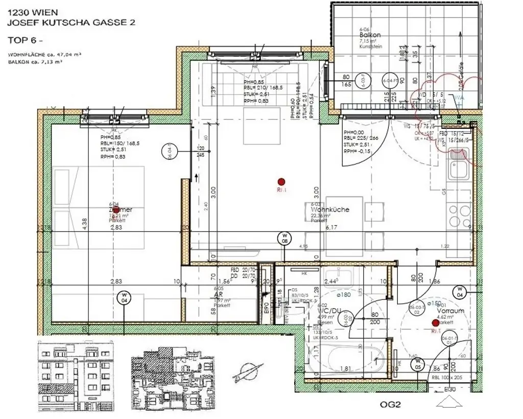 Ruhige 2-Zimmer-Wohnung mit traumhafter Freifläche - mit Blick
in den ruhigen begrünten Innenhof!